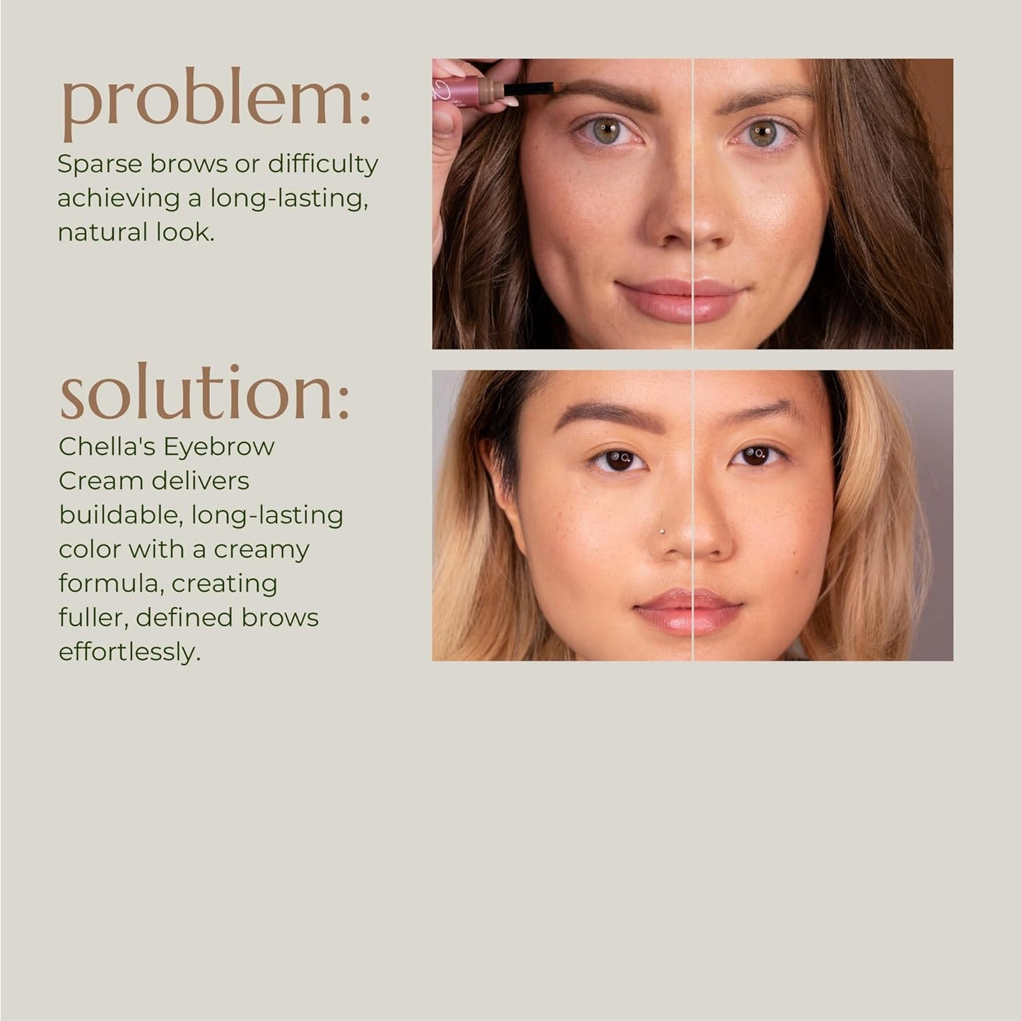 Chella Eyebrow Cream, Dazzling Dark Brown - Vegan, Cruelty Free, Paraben Free, Gluten Free Eyebrow Pomade Makeup - Long Wearing, Velvet Consistency, Water Resistant