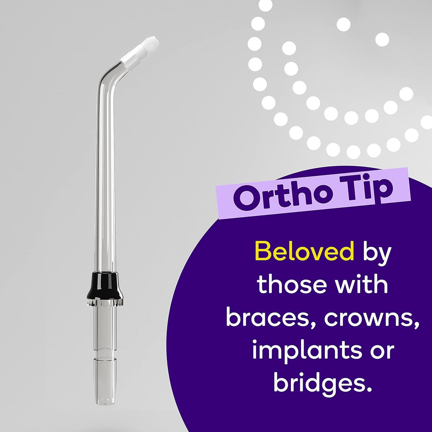 BURST Electric Water Flosser Replacement Tips (Ortho/2 Pack) | for Fresh Breath & Healthy Gums | Plaque Removal Between Teeth, Braces & Dental Work