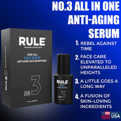 No.3 - Facial Serum with Biopeptides & Apple Stem Cells, Face Serums for Anti Aging, Peptide Serum as Skin Toner and Dark Spot Remover for Face, 30 mL