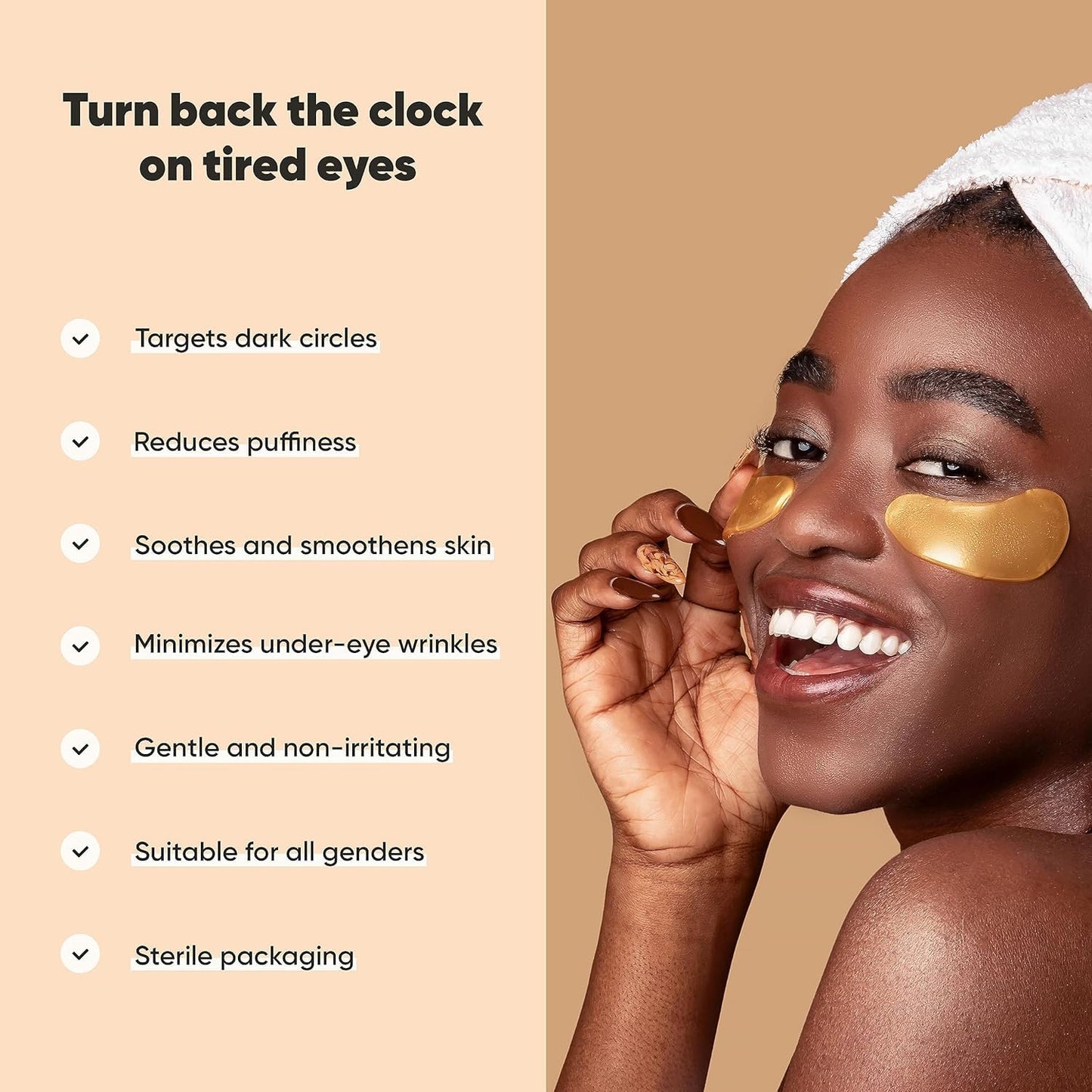 LE GUSHE Under Eye Mask & Under Eye Patches (20 Pairs) - Gold Eye Mask with Collagen & Amino Acid, Cooling Eye Care for Wrinkles, Puffy Eyes & Dark Circles, Brightening Skincare