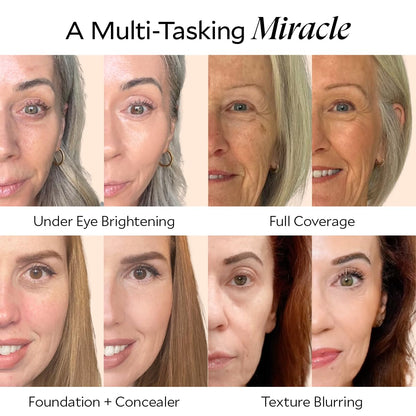 Fièra Luxury Concealer & Foundation with Anti-Aging Ingredients - Full Coverage for Dark Circles, Wrinkles, Fine Lines, and Spots, All-Day Wear For Mature Skin - Neutral Beige, 0.5 FL. OZ. / 15 ML