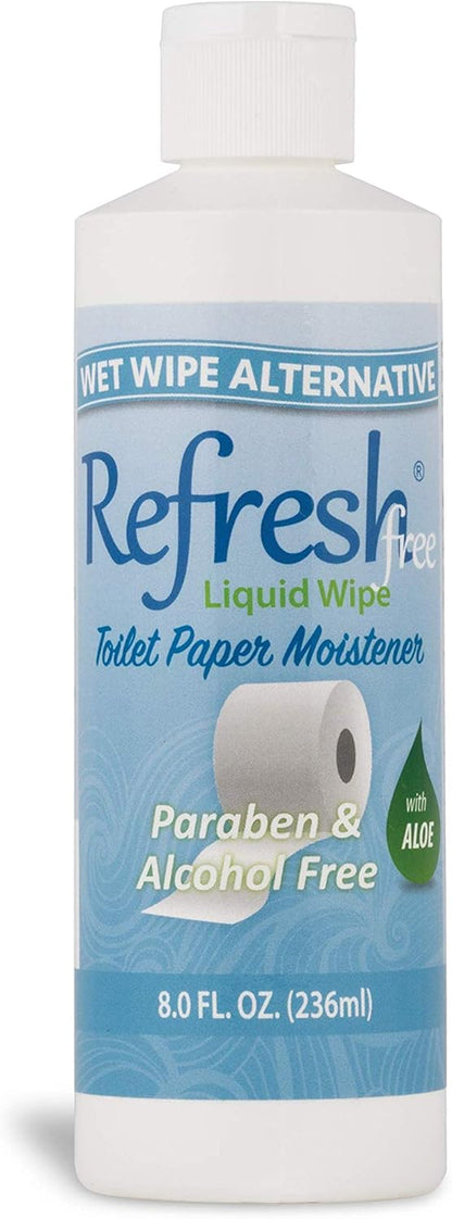 Refresh Liquid Wipe Free: Toilet Paper Foam Dispenser Refill for Sensitive Skin. Eco-Friendly Flushable Wet Wipe Alternative with Witch Hazel and Aloe. 8 oz Refill.…