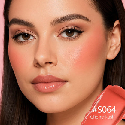 Blush Palette Duo – Cream & Powder Blush Set in Orange Red, Long-Wearing & Moisturizing, Easy to Blend, Radiant Coverage for Cheeks, Eyes & Lips, Magnetic Palette Compatible (2-Pack, Cherry Rush)