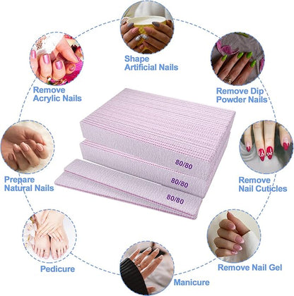 80/80 grit nail files, emery
