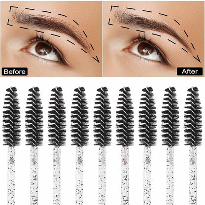 Tbestmax 1000 Disposable Mascara Wands Eyelash Brush Spoolies for Eyebrow Eye Lash Extension Black