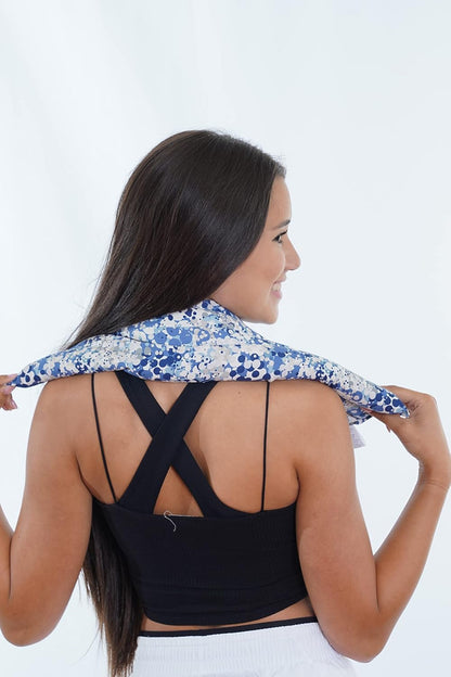 Microwavable Heating Pad for Back Pain, Cramps, Arthritis Relief, Heat Pad with Moist Heat Therapy - Hot Heated Pad Flaxseed, Cherry Pit, Herbs Comforting Aromatherapy, Made in USA, Large