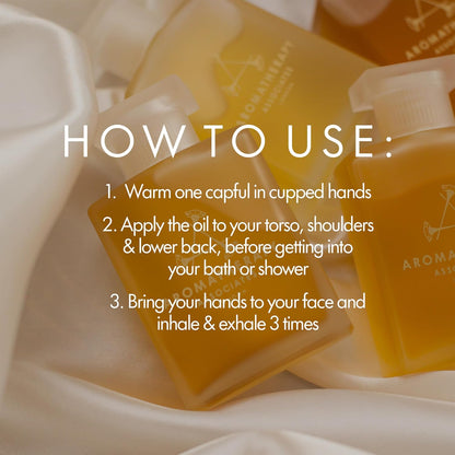 Aromatherapy Associates Revive Evening Bath and Shower Oil – Natural Hydrating Oil with 3 Essential Oils to Refresh Mind, Body, and Spirit (1.86 oz)