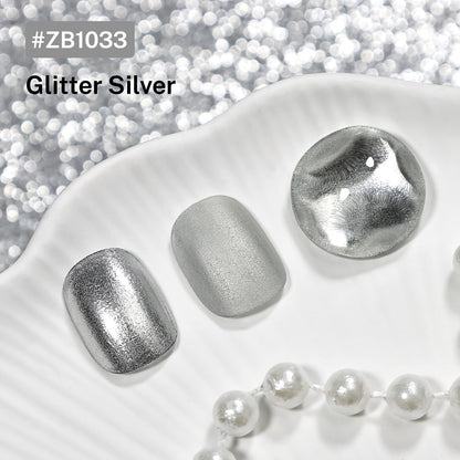 16.5ml Glitter Silver Nail Polish Large Volume Quick Dry Nail Polish, Long Lasting Shine, Fingernail Toenail Nail Art DIY Home Travel Nail Art Gift