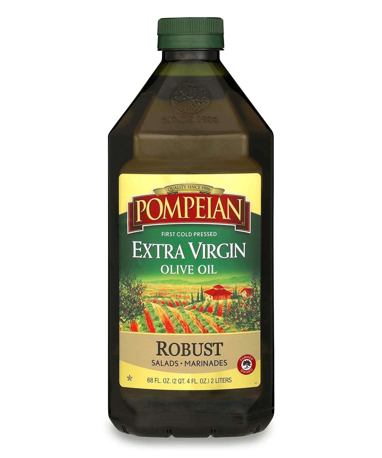 Pompeian Robust Extra Virgin Olive Oil, Contains Polyphenols, First Cold Pressed, 68 Fl Oz