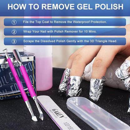 2PCS Metal Rose Pink Cuticle