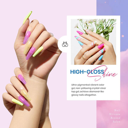 beetles Gel Polish Set - 39Pcs Neon Gel Nail Polish Pink Red Blue Purple Polish All Season Nails with Base Top Coat Soak off Uv LED Lamp Colorful Candies Manicure Kit DIY Home Gifts for Women Girls