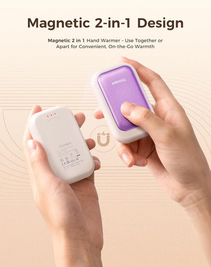 OCOOPA AI Magnetic Hand Warmers Rechargeable 2 Pack, 5000mAh Ultra-Thin Electric Glove Heater Handwarmer,UL Certified, Men Women Gifts for Christmas,Birthday,Winter Essentials,UT4 Young