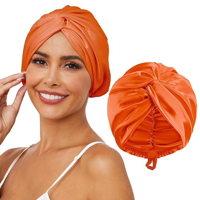 Adjustable silk satin hair bonnet