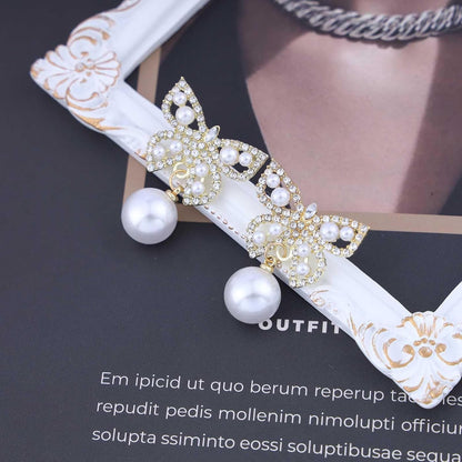 Vintage Crystal Pearl Butterfly Earrings Butterfly Pearl Drop Earrings Gold Rhinestone Butterfly Stud Earrings Cz Cluster Pearl Earrings Jewelry for Women