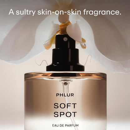PHLUR Soft Spot Eau de Parfum - Full Size Perfume Fragrance - Floral Amber Musk Perfume with Bergamot, Mandarin, Jasmine, Sandalwood & Vanilla (50mL)