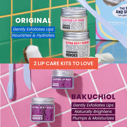 100% Natural Lip Scrub and Lip Mask, Vegan Conditioning Coconut Lip Exfoliator - Gentle Exfoliant, Sugar Lip Polish and Lip Exfoliator Scrubber for Chapped and Dry Lips (Original 3pc Set)