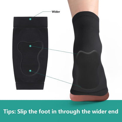 Welnove Achilles Tendonitis Heel Protector Socks - (FSA & HSA) Achilles Tendon Support Compression Socks - Gel Padded Sleeve for Cushion & Protection of Bursitis, Tenderness, Dry Cracked, Regular