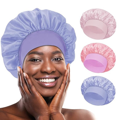 3pcs satin bonnet silky bonnet