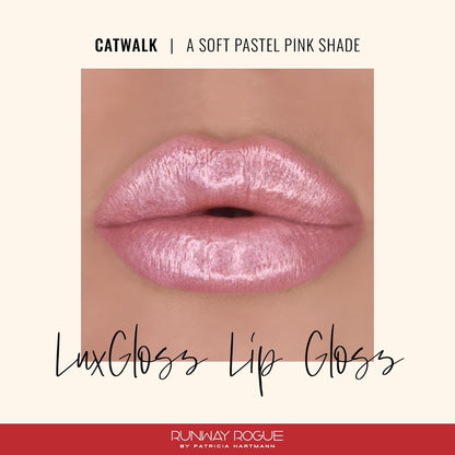 Runway Rogue LuxGloss Lip Gloss, High-Pigment Shimmery Soft Pastel-Pink Lip Gloss, ‘Catwalk’