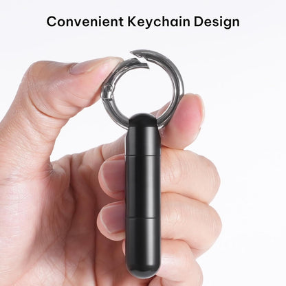 Titanium Keychain Pill Holder,Mini Pill Case Keychain,Waterproof Pocket Pill Case,Small Pill Container for Travel Purse(2 Compartment)