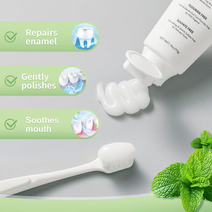 Fluoride Free Toothpaste with Nano Hydroxyapatite – Dentist Recommended for Remineralizing & Sensitive Teeth Relief – Mild Mint Natural Toothpaste for Adults & Kids, 4oz