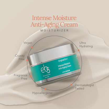 eb5 Intense Moisture Anti Aging Moisturizer Face and Neck Cream- Tone & Tighten Skin with Retinol, Fade Fine Lines and Wrinkles with Vitamin E, A and B5-4oz