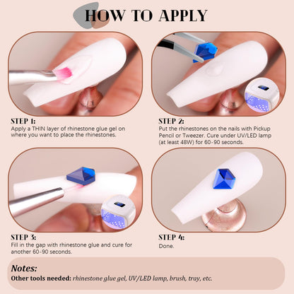 1680Pcs Royal Blue Glass Nail Rhinestones 180Pcs Multi Shapes Flatback Nail Gems + 1500Pcs 1.5-4mm Round Crystal, Manicure Nail Charms Diamond Gemstones for Acrylic Nails Decoration