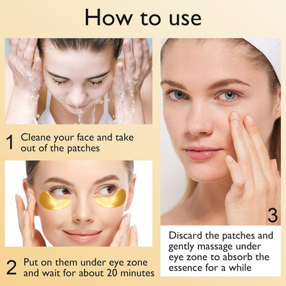 Adofect 25 Paris Under Eye Patches 24k Gold Under Eye Mask for Puffy Eyes and Dark Circles Treatments, Under Eye Bags Treatment Collagen Gel Pads for Beauty & Personal Care, Gold