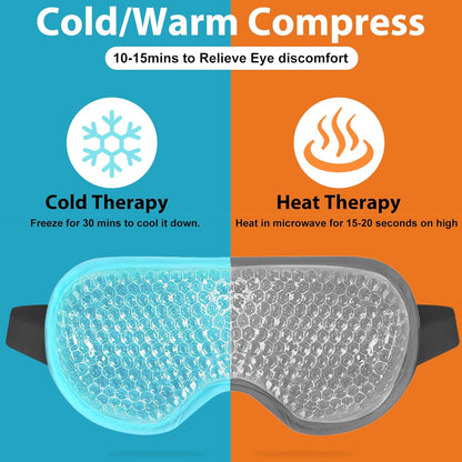BeeVines Gel Eye Mask, 2 Pack Cooling Ice Masks for Puffy Eyes for Men & Women, Cold & Warm Compress for Post Surgery, Puffiness, Allergies Treatment(Blue & Gray)