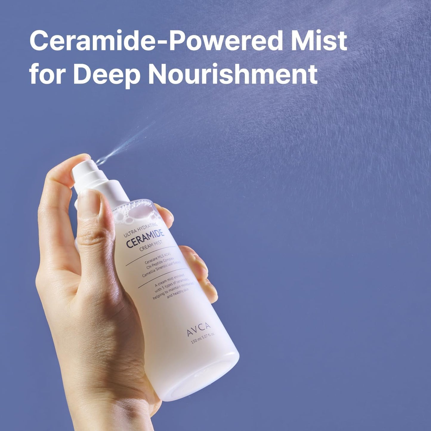 AVCA Ultra Hydrating Ceramide Cream Mist – Milky Face Mist with 5 Ceramides for Deep Moisture, Soothing & Dewy Glow, Lightweight Hydrating Facial Spray for All Skin Types (5.07 fl oz)