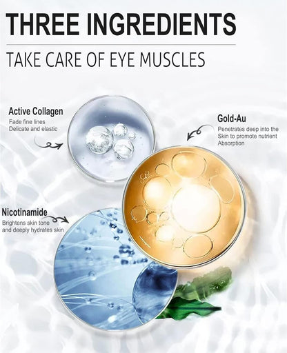 Collagen Under Eye Patches for Dark Circles and Puffiness Gold Color, Collagen Eye Masks Skincare for Puffy Eyes Gold Color