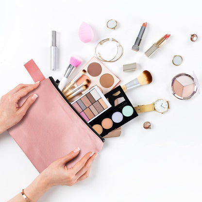 Saintrygo 30 Pcs Makeup Bag Travel Canvas Cosmetic Bag Bulk Multipurpose Small Makeup Pouch for Purse Portable Blank Zipper Toiletry Organizer DIY for Women Assorted Color(Classic,7.5 x 5 x 1.8 Inch)