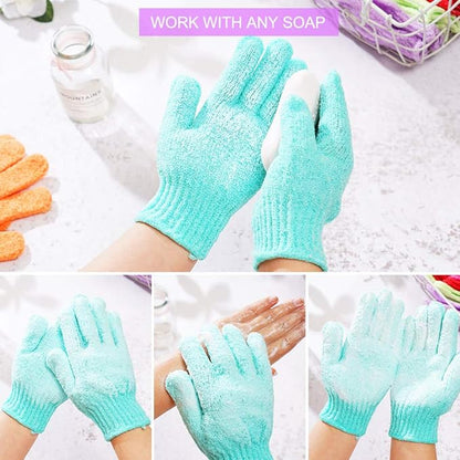 24 pcs exfoliating shower gloves,double