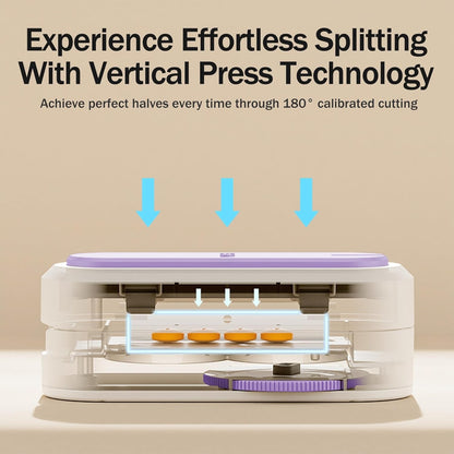 Multiple Pill Cutter - Pill Cutter Splitter for Small Tiny Large Pills Professional | Vertical Press-Down Cutting & Adjustable | Sturdy Blade & Guard | Includes Cleaning Brush (Purple)