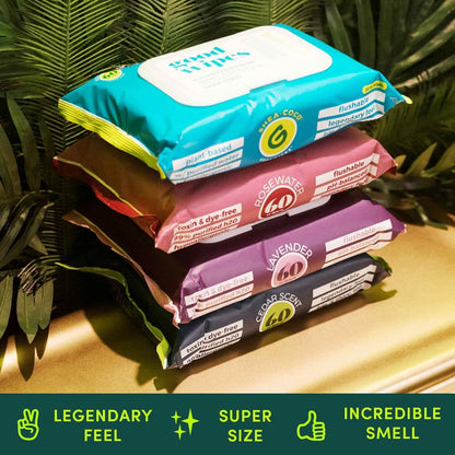 Goodwipes Flushable Butt Wipes Made with Vitamin E & Aloe - Soft & Gentle Wet Wipe Dispenser for Home Use, Septic & Sewer Safe - Largest Adult Toilet Towelettes - Variety Pack, 240 Count (4 Packs)