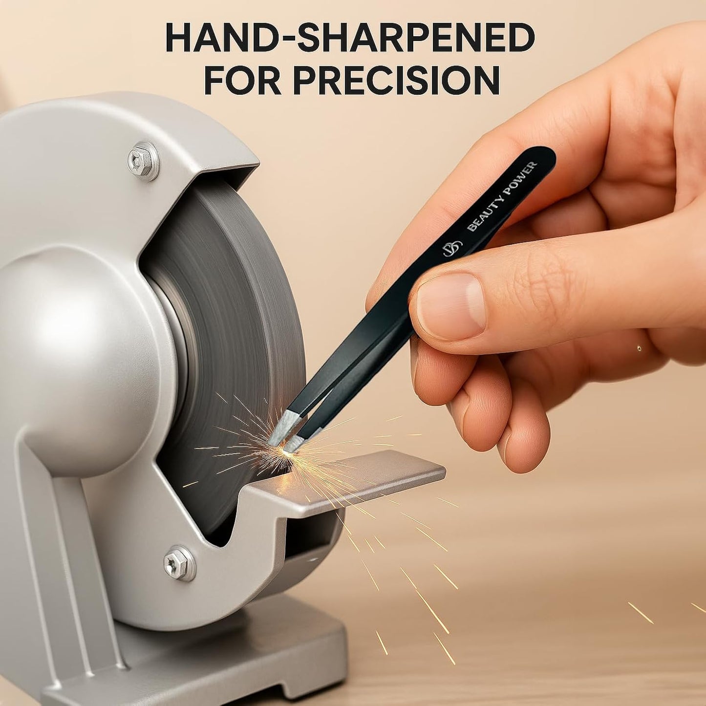 Ultra-Precision Professional Slant Tweezers for Women Facial Hair - German Stainless Steel, Lightweight Black Tweezers for Women & Men, Ideal for Eyebrow & Facial Grooming (3 Matte Black)