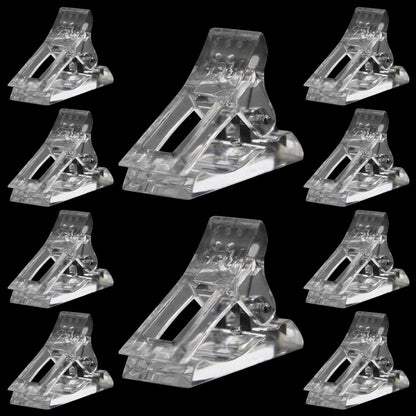 10 Pcs Nail Tips Clip for Quick Building Extension Nail Mold & Nail Tips,Plastic Transparent Dual Nail Form Extension Clip Builder DIY Manicure Nail Art Tool(Nail Clip)