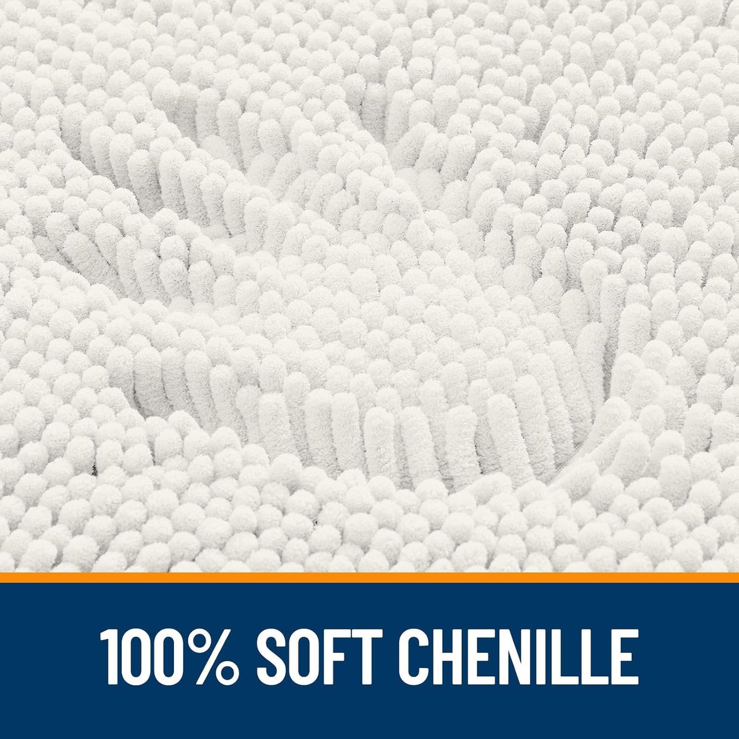 OLANLY Bathroom Rugs 36x24, Extra Soft Absorbent Chenille Bath Rugs, Rubber Backing Quick Dry, Machine Washable Bath Mats for Bathroom Floor, Tub and Shower, Home Decor Accessories, Ivory