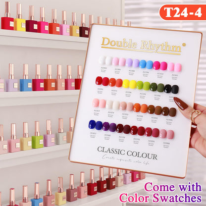 Double Rhythm 28Pcs 0.5Oz Gel Nail Polish Set Same Color Same Bottle Soak Off Gel Polish Kit Nail Art Manicure Salon DIY at Home for Women (Red Pink Collection-T24-4)