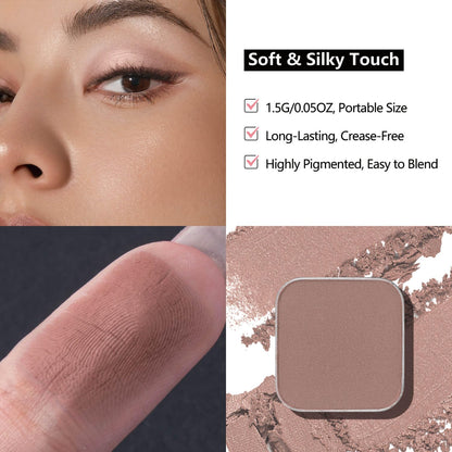 3-Color Eyeshadow Combo Pack – Matte & Shimmer Neutral Shades,Powder, Highly Pigmented, Long-Lasting, Refills Pans for Custom Magnetic Palette