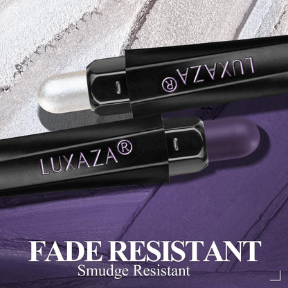 Neutral Eyeshadow Stick 6PCS Set, Pink and Purple Metallic Shimmer Matte Cream Eye Shadow Eyeliner Brightener Pencil Crayon, Halloween Makeup - PURPLE MARTINI