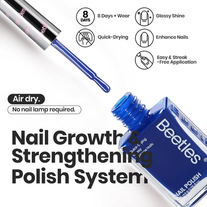 Beetles 4th of July Nail Polish Set - 6 Colors White Red Blue Nail Polish Kit Sparkle Glitter Fingernail, Quick Dry & Long Lasting Beetles Midnight Fireworks Diy Nail Art Design Gifts for Women