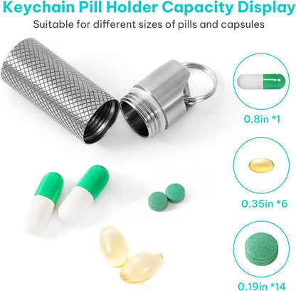 100% Waterproof Titanium Pill Box Keychain - TSA Approved, Strong and Heat Resistant, Travel Friendly | Fashion Necklace Design, Ultra Light and Compact with Extra Sealing Ring