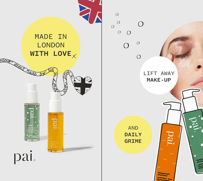 Pai Skincare London | DOUBLE CLEANSE - FROM LONDON WITH LOVE Beauty Gift Set. Organic Face Wash, Makeup Remover & Headband, Suitable for Sensitive Skin & All Skin Types. Made In London.