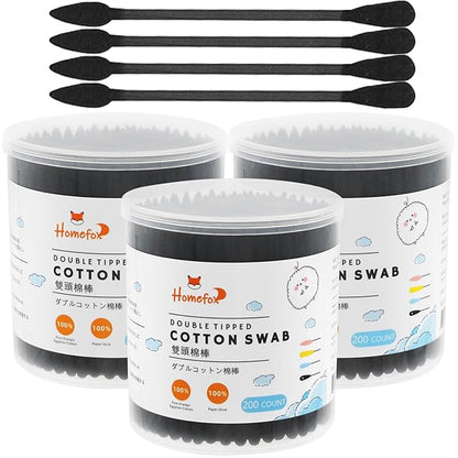 Black cotton swabs precision pointed