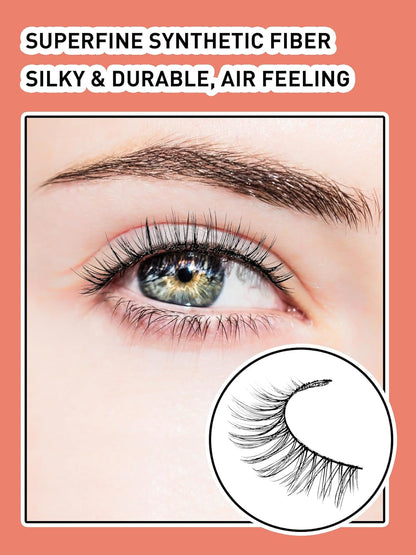 Lashes Wispy Eyelashes False Eyelashes 10MM Short Lash Thin Band Strip Lashes Natural Lashes 3D Volume Eyelashes Soft False Lashes 7 Pair Siligli