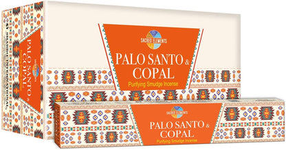 Sacred Elements Palo Santo & Copal Incense Sticks – 12 Pack | Natural Holy Palo Santo for Cleansing, Meditation, Smudging & Aromatherapy | Premium Copal Resin Blend | Long-Lasting Fragrance