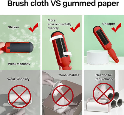 PAKEWAY 2 Pack Pet Hair Removal Tool, Reusable Dog & Cat Fur Remover with Comfy Non-Slip Handle, Portable Lint Roller with Self-Cleaning Base for Couch, Car Seat, Carpet, Bedding