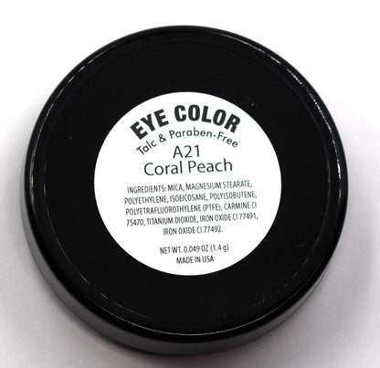 Dusty Coral Peach Pink Orange Sunkissed Shimmering Shimmer Pressed Powder Single Eyeshadow; Talc, Paraben & Cruelty Free