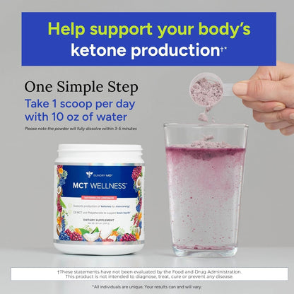 Gundry MD MCT Wellness Powder to Support Energy, Ketone Production and Brain Health, Keto Friendly, Sugar Free (90 Day Supply, Watermelon Lemonade)